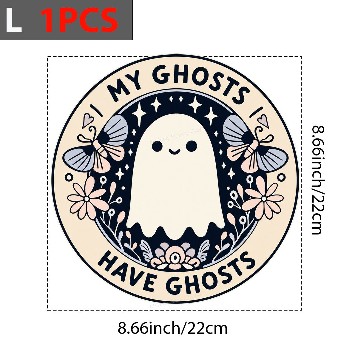 DTF Transfer “My Ghosts Have Ghosts” Cute Ghost Floral Graphic for T Shirts Hoodies and Tote Bags - 3