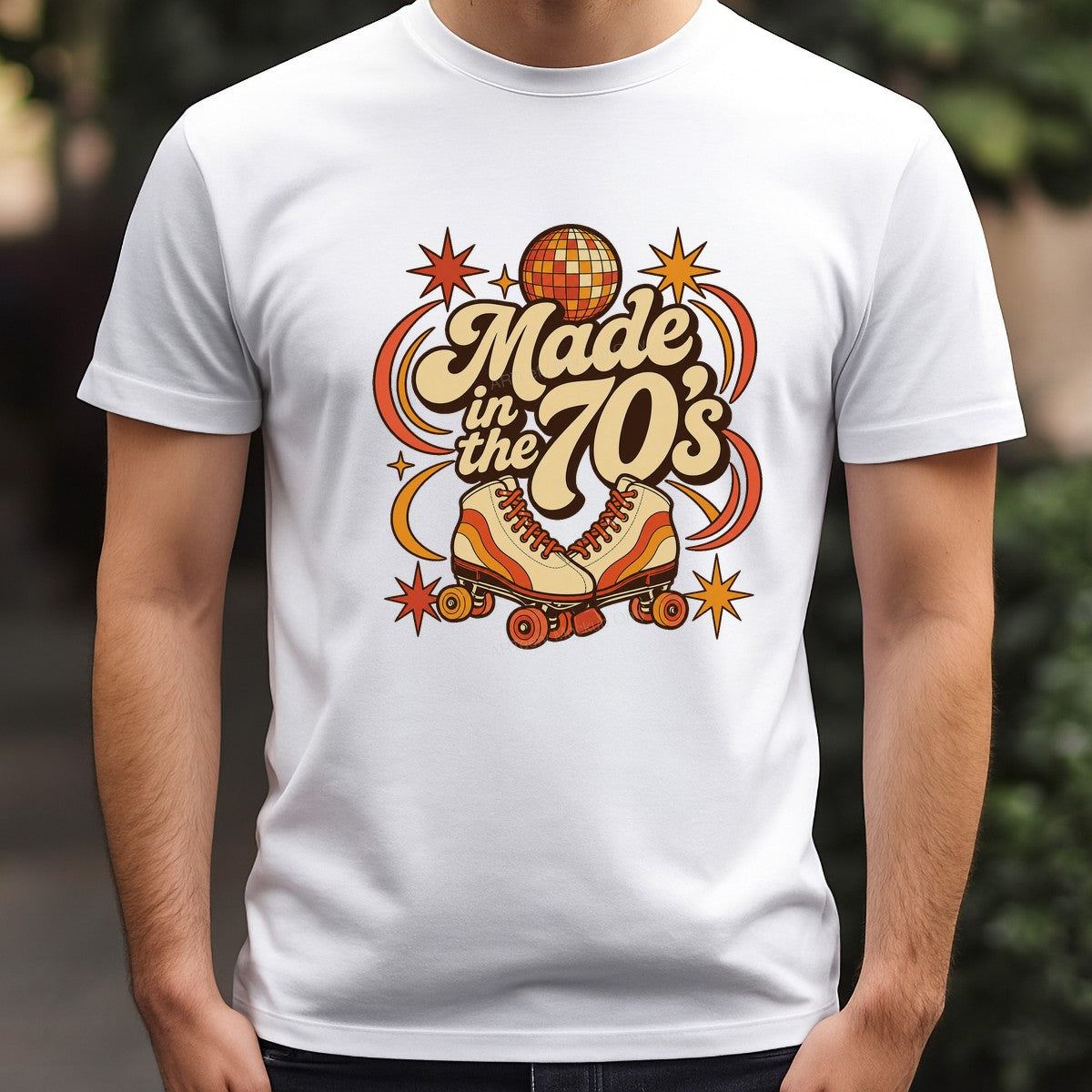 DTF Heat Transfer Made in the 70s Retro Roller Skate Disco Graphic for T Shirts Hoodies and Tote Bags - 3