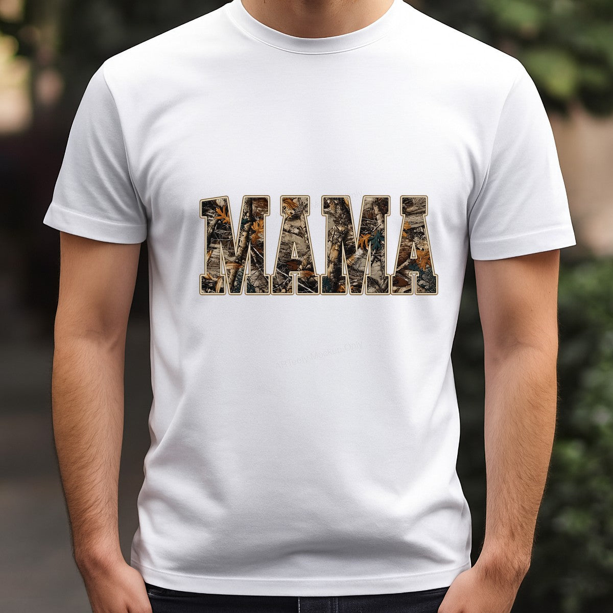 DTF Transfer MAMA Camouflage Forest Letter Graphic for T Shirts Hoodies and Tote Bags - 3