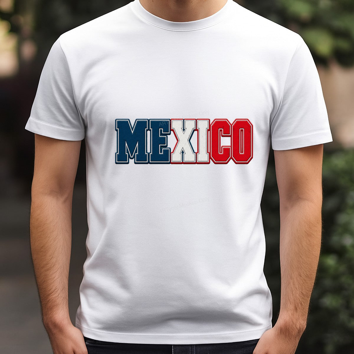 DTF Transfer Mexico Block Letters Flag Colors Graphic for T Shirts Hoodies and Tote Bags - 3