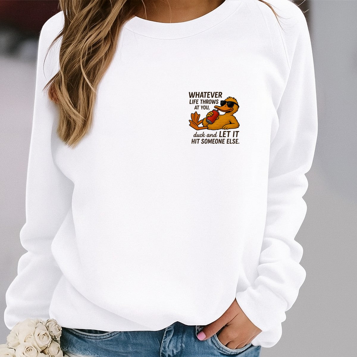 DTF Heat Transfer Iron On Sticker Relaxed Duck with Sunglasses and Soda for Casual Apparel Home Decor and Quirky Gift Ideas - 4