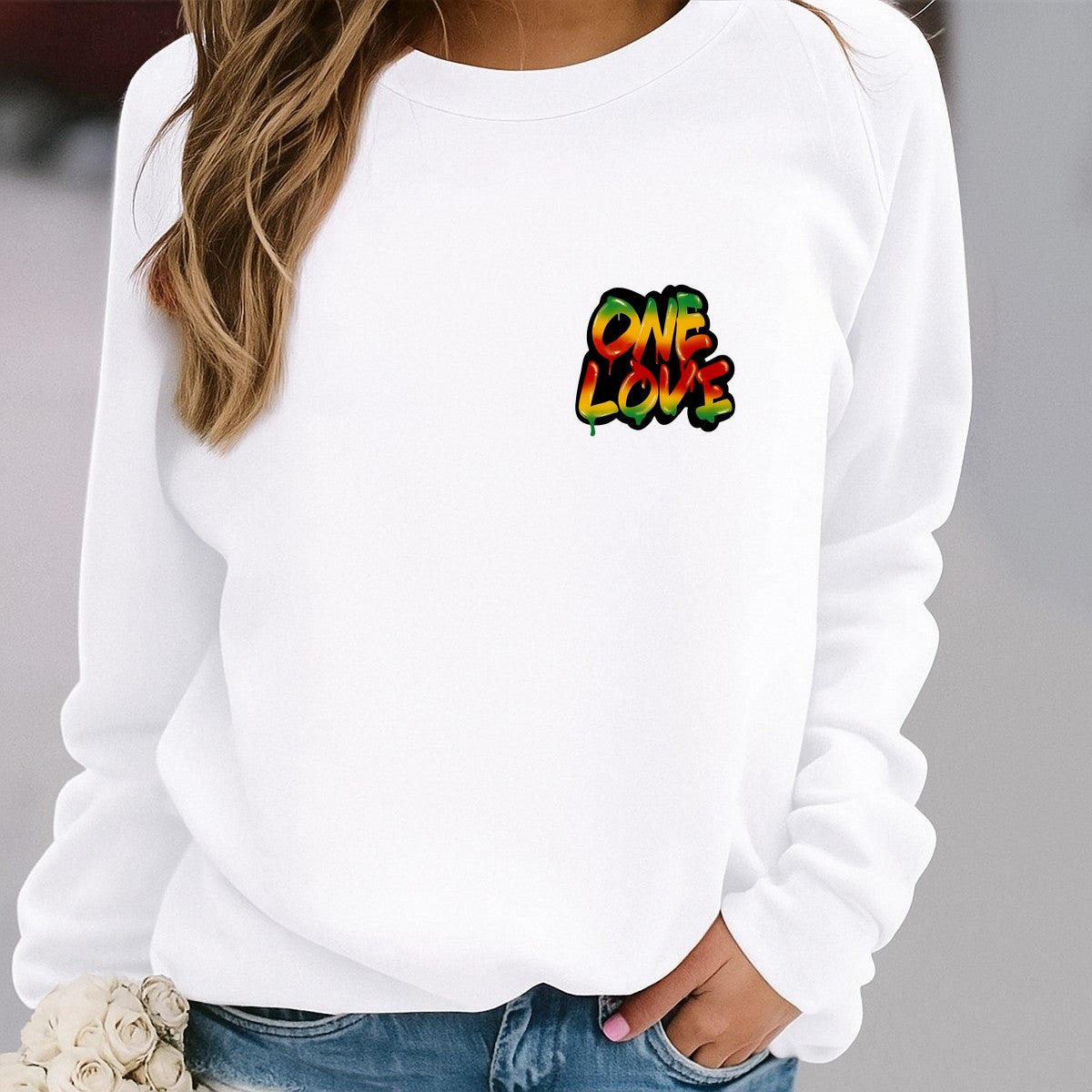 DTF Heat Transfer Iron On Sticker One Love Dripping Graffiti in Vibrant Yellow Green Red for Halloween Party Favors T Shirts Hoodies Bags and Home Decor - 4