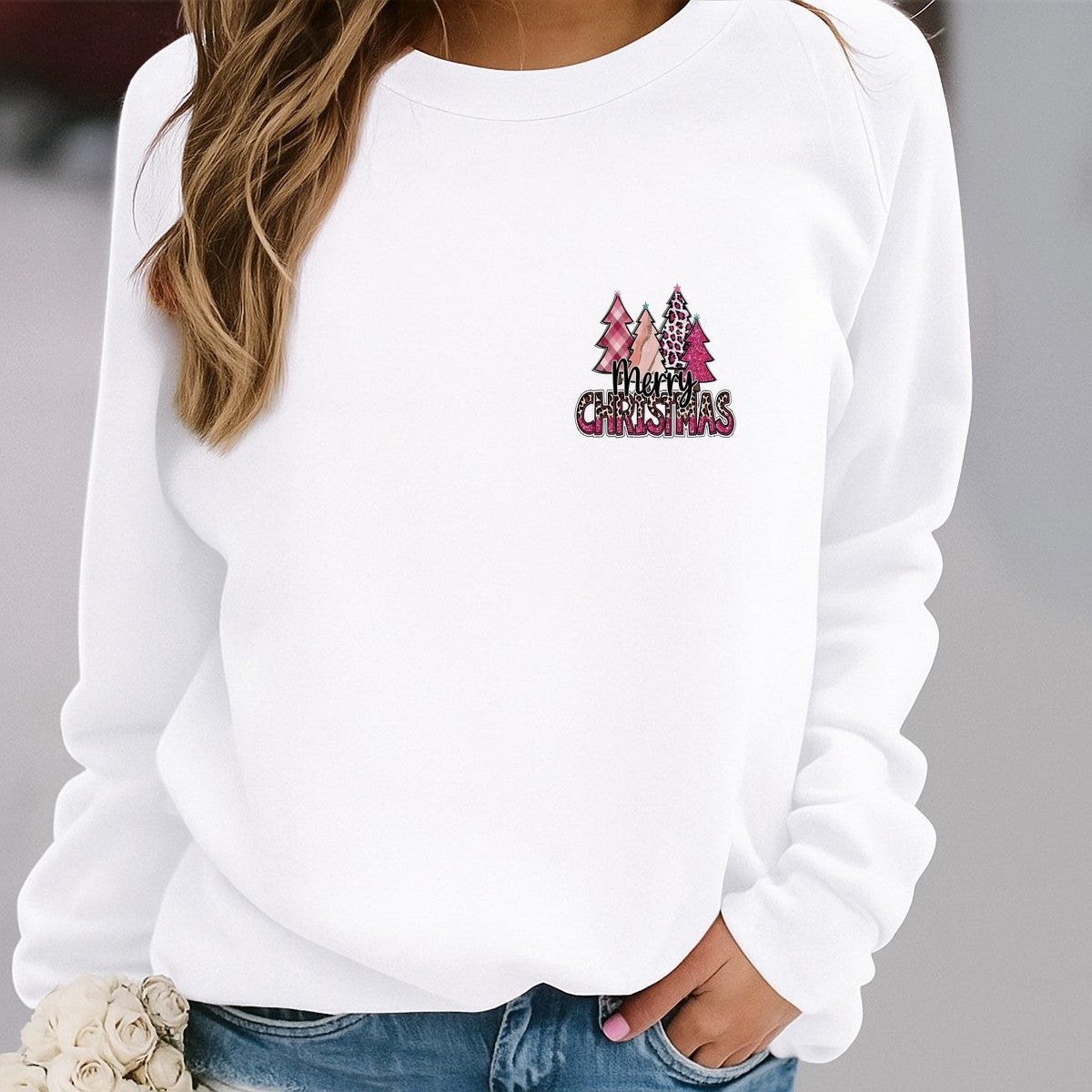 DTF Heat Transfer Iron On Sticker Iron On Heat Transfers Merry Christmas Leopard Plaid Tree Design for Holiday Apparel Local Warehouse - 4