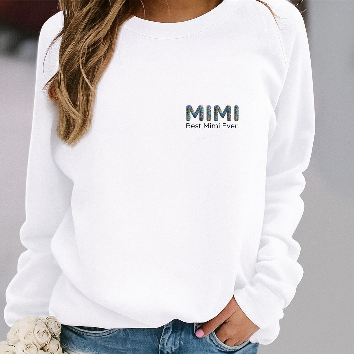 DTF Heat Transfer Iron On Sticker Iron On Heat Transfers Colorful Floral Letters Best Mimi Ever for Mother Day Gifts T Shirts Hoodies Clearance - 4