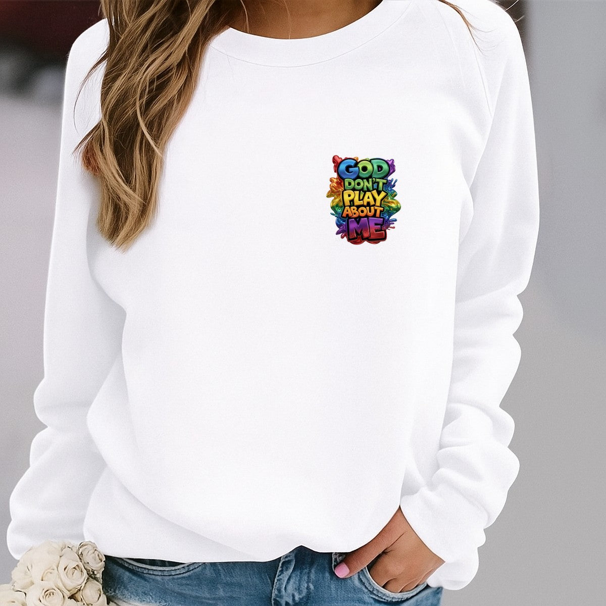 DTF Heat Transfer Iron On Sticker Iron On Heat Transfers Colorful God Don't Play About Me Design Spiritual Apparel Trend Clearance - 4