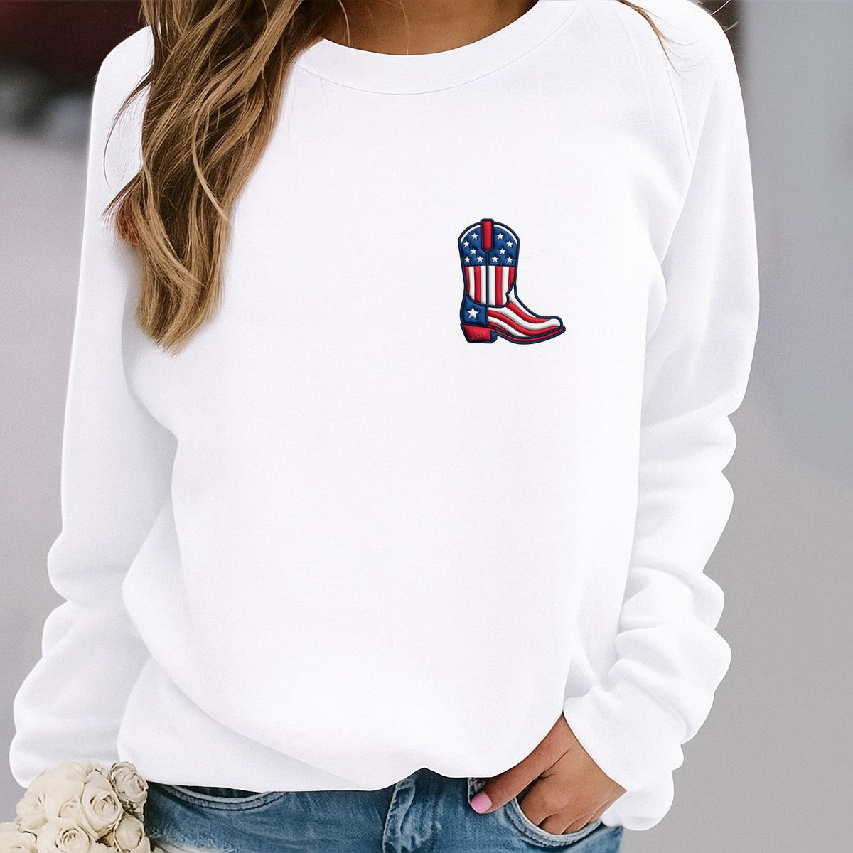DTF Heat Transfer Iron On Sticker Iron On Heat Transfers Patriotic Cowboy Boot Design for Apparel Bags Jackets Local Warehouse - 4