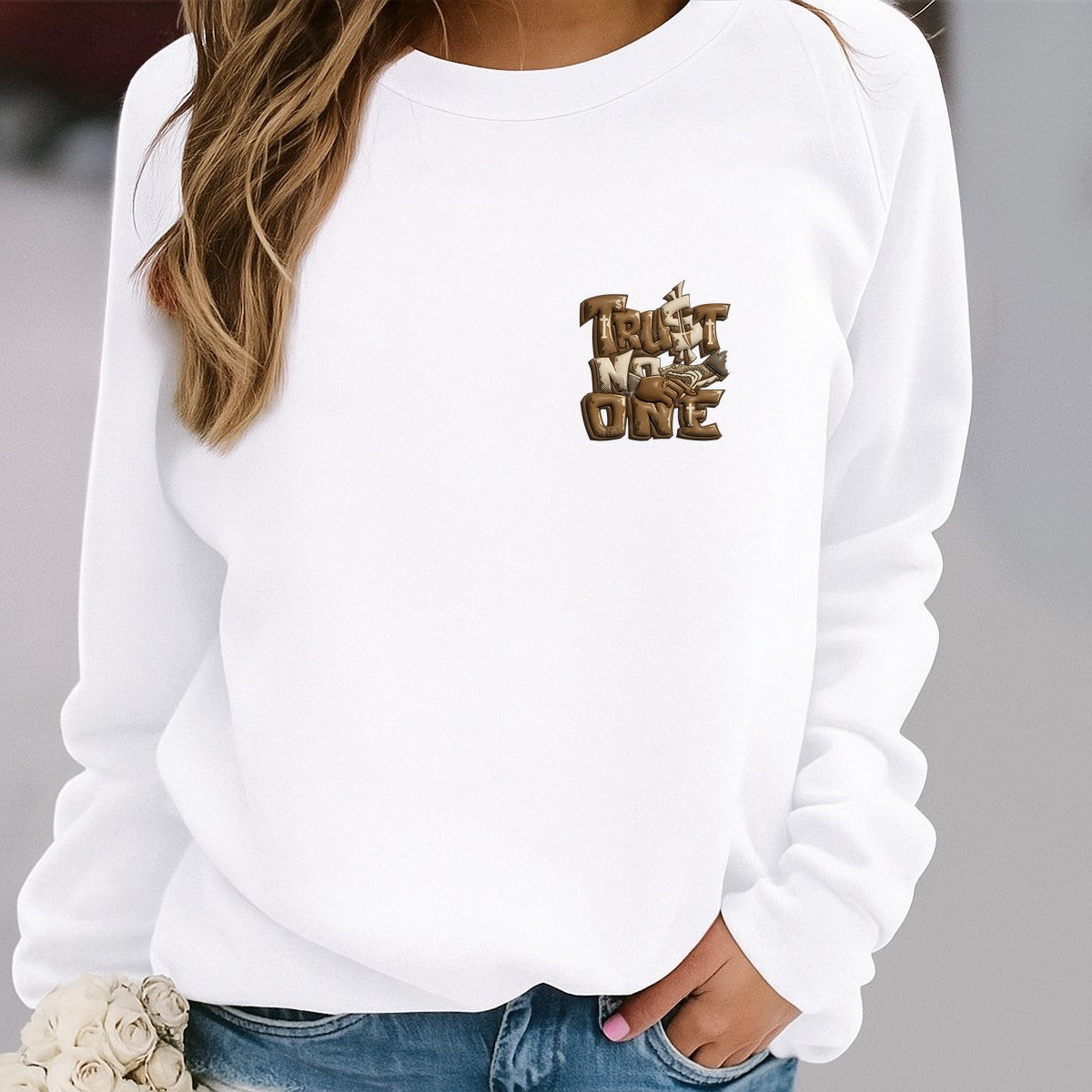 DTF Heat Transfer Iron On Sticker Iron On Heat Transfers Graffiti Style Trust No One Design for Urban Casual Wear Clearance - 4