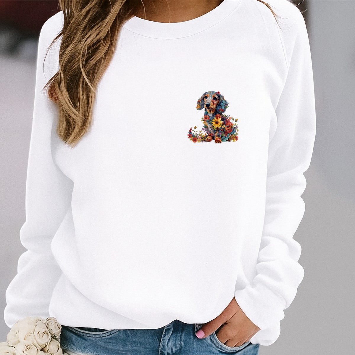 DTF Heat Transfer Iron On Sticker Iron On Heat Transfers Colorful Floral Dog Design for Apparel Bags Jackets Local Warehouse - 4