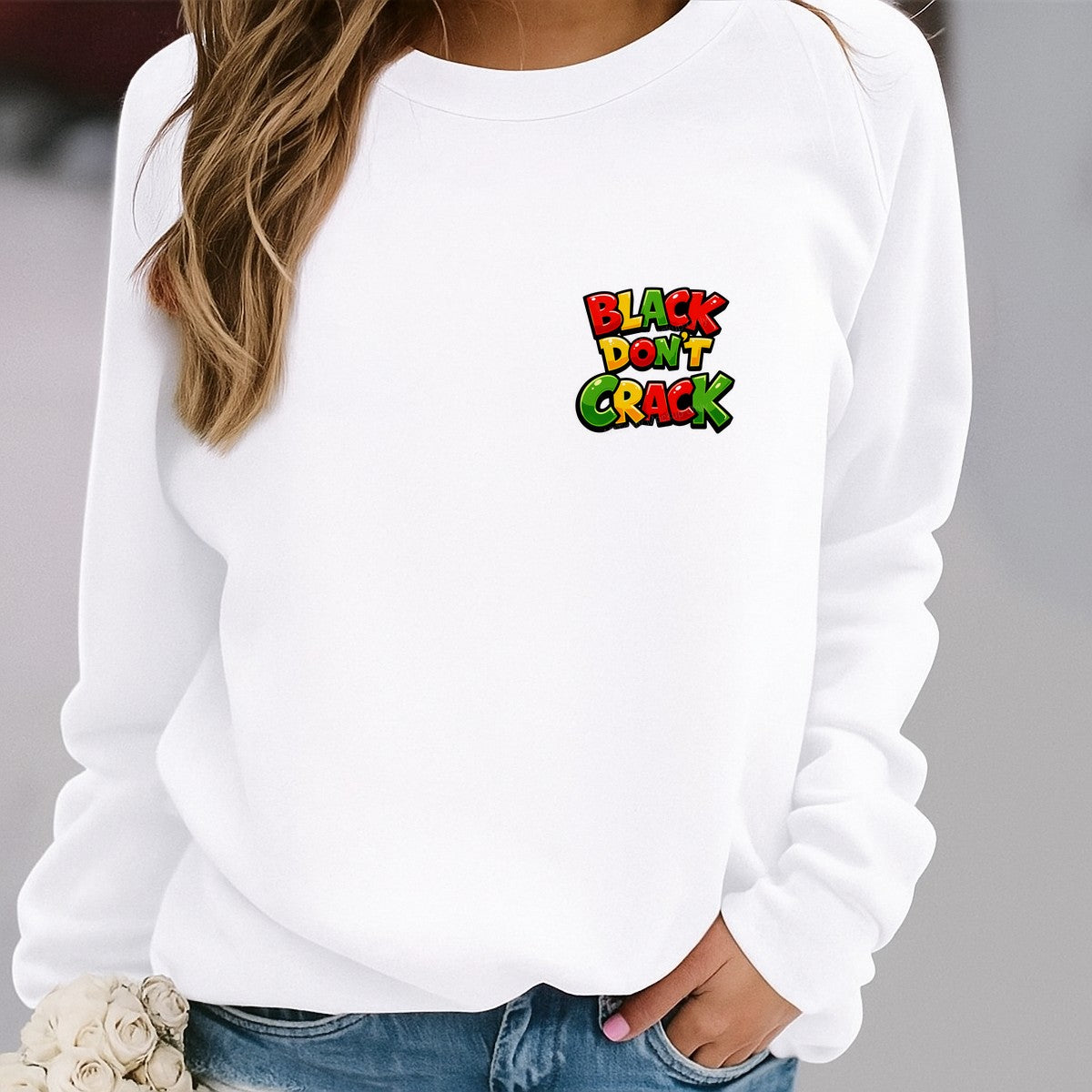 DTF Transfer Black Don’t Crack Quote Bold Red Yellow Green Lettering for T Shirts Hoodies and Tote Bags - 4