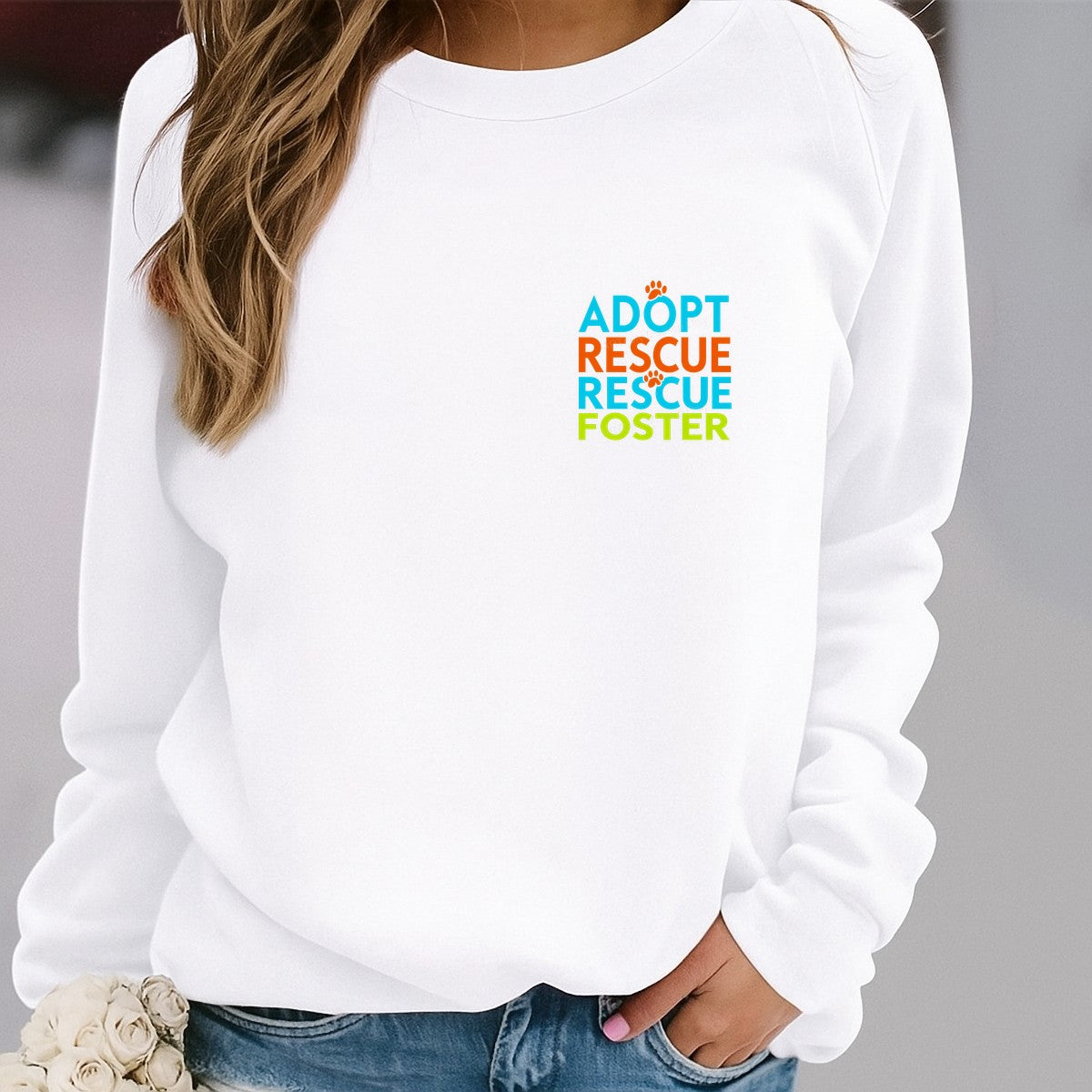 DTF Heat Transfer Adopt Rescue Foster Paw Print Quote Neon Lettering for T Shirts Hoodies and Tote Bags - 4