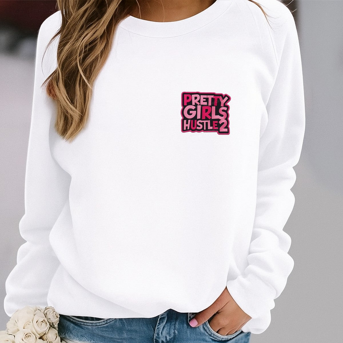 Heat Transfer Patch Pretty Girls Hustle 2 Bold Pink Letter Graphic for T Shirts Hoodies and Tote Bags - 4