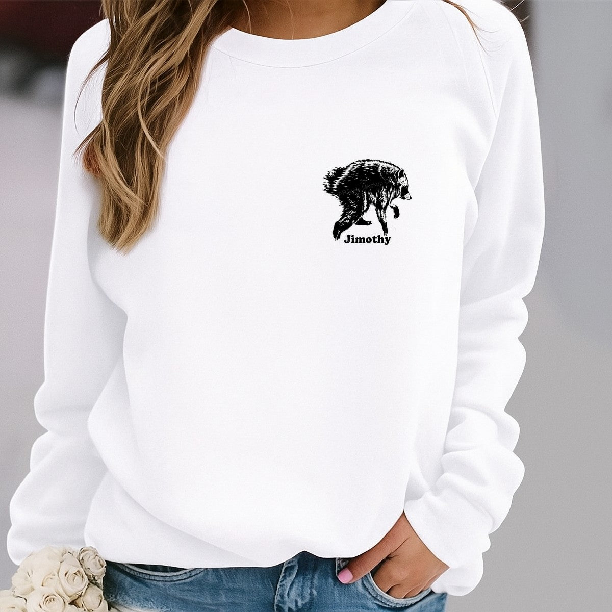 DTF Heat Transfer Jimothy Raccoon Silhouette Graphic for T Shirts Hoodies and Tote Bags - 4
