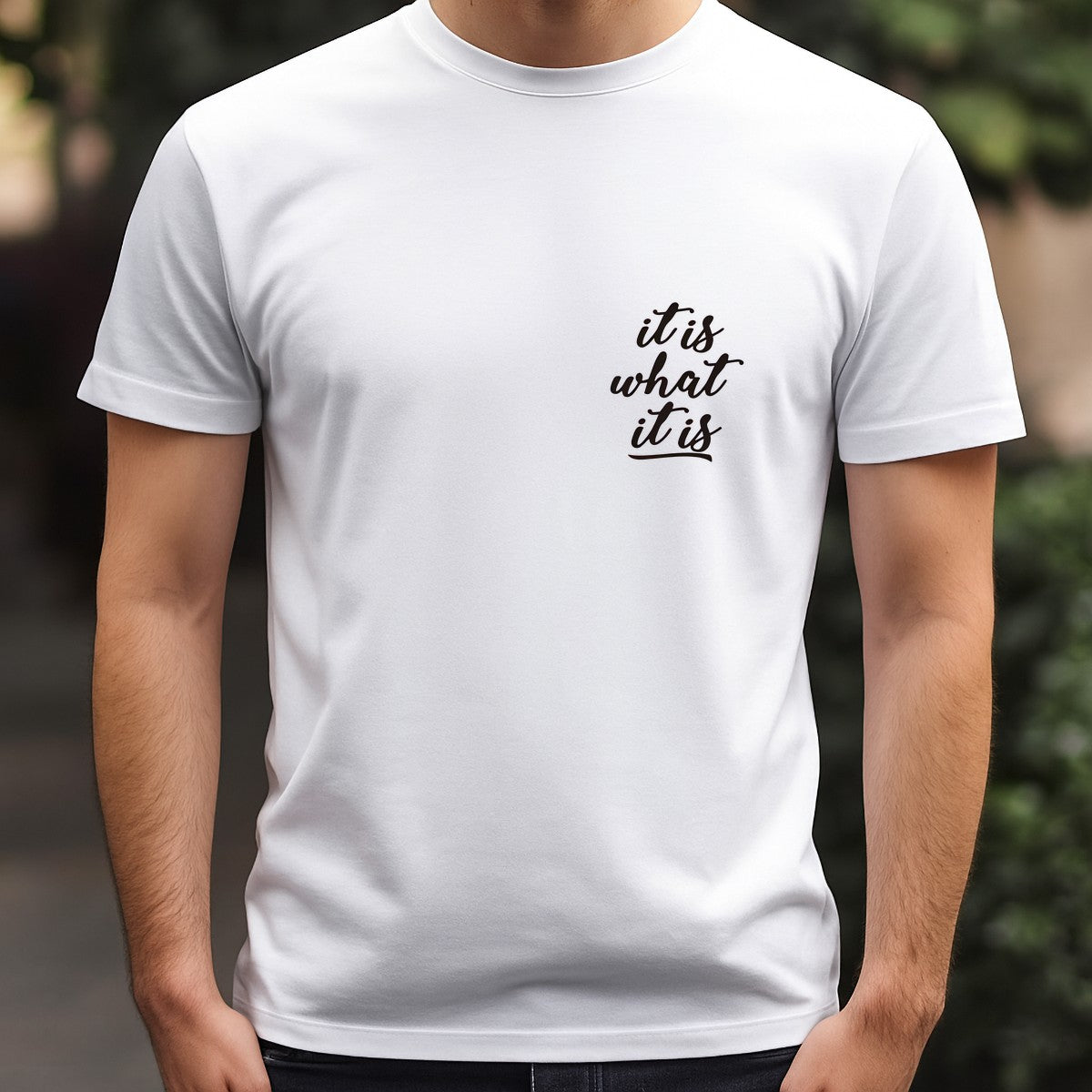 DTF Heat Transfer Iron On Sticker It Is What It Is Bold Lettering for Apparel Tote Bags Jackets and Home Decor - 5
