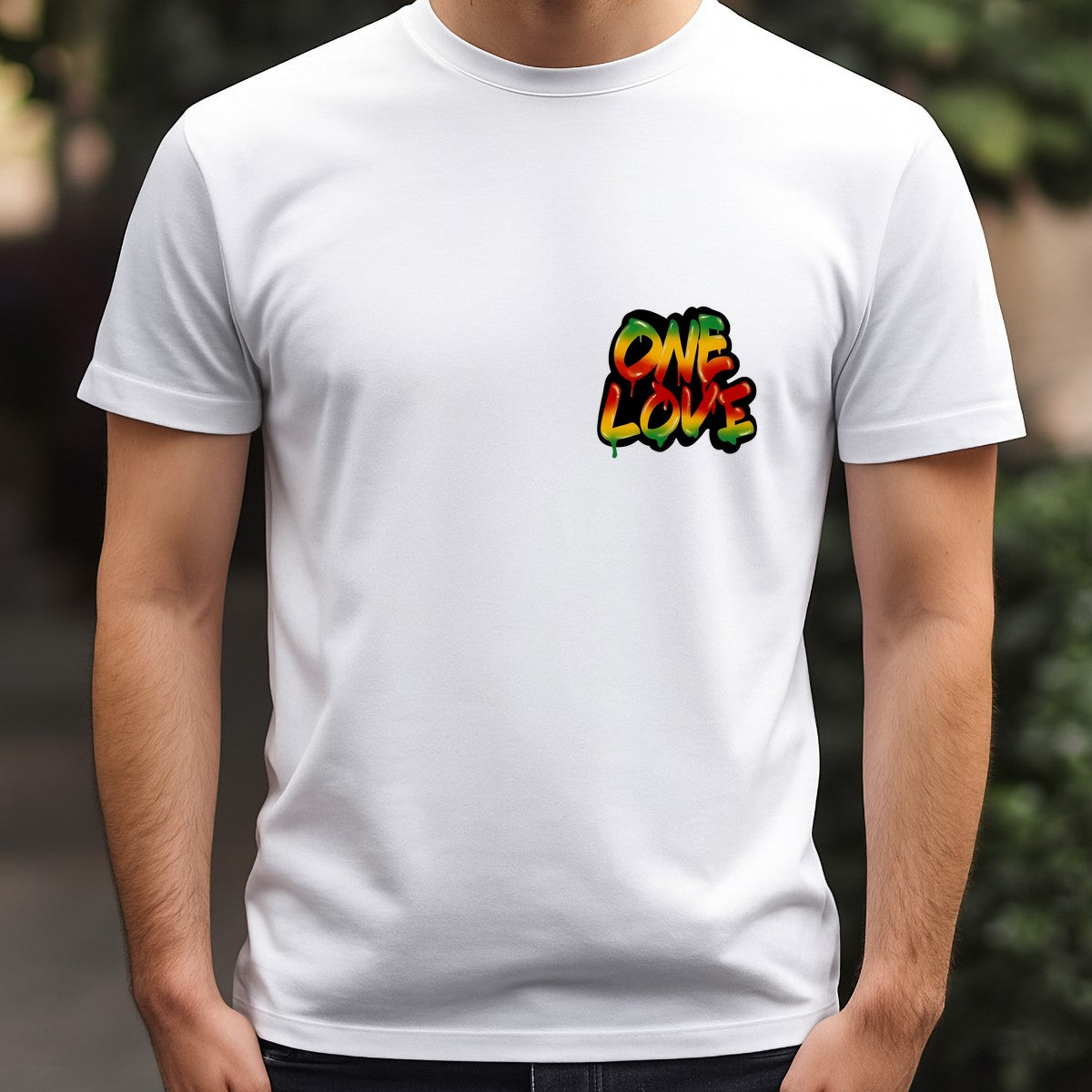 DTF Heat Transfer Iron On Sticker One Love Dripping Graffiti in Vibrant Yellow Green Red for Halloween Party Favors T Shirts Hoodies Bags and Home Decor - 5
