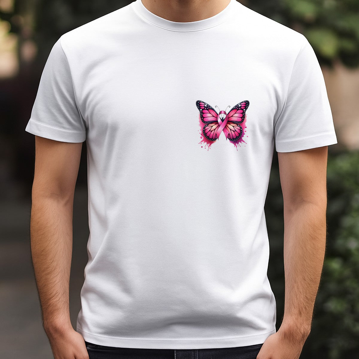 DTF Heat Transfer Iron On Sticker Iron On Heat Transfers Pink Butterfly Breast Cancer Awareness for T Shirts Hoodies Local Warehouse - 5