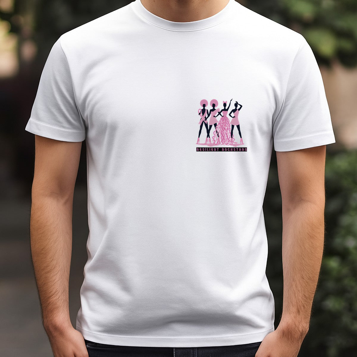DTF Heat Transfer Iron On Sticker Iron On Heat Transfers Pink Ribbon Resilient Rockstars Design Breast Cancer Awareness Items for T Shirts Hoodies Clearance - 5