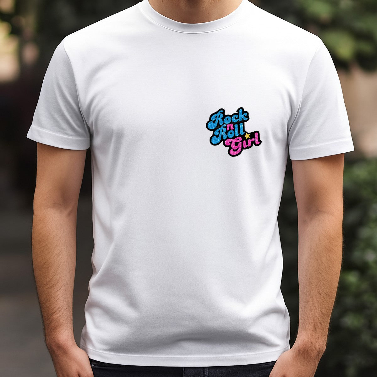 DTF Heat Transfer Iron On Sticker Iron On Heat Transfers Rock and Roll Glitter Lettering for T Shirts Hoodies Vintage Merchandise Clearance - 5