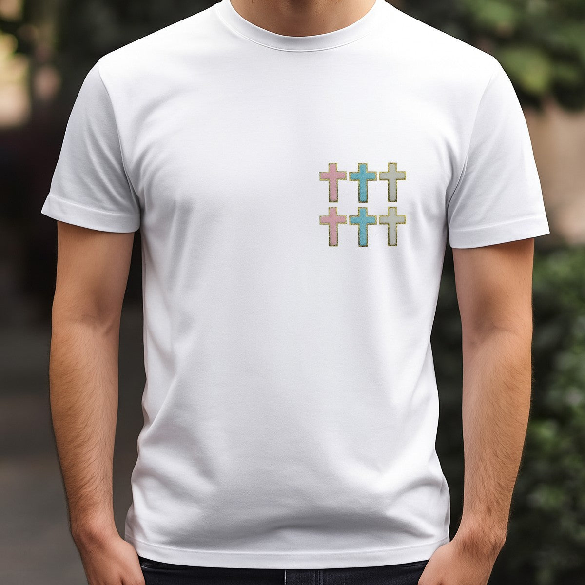 DTF Heat Transfer Iron On Sticker Iron On Heat Transfers Colorful Cross Design Religious Apparel Accessories Local Warehouse - 5