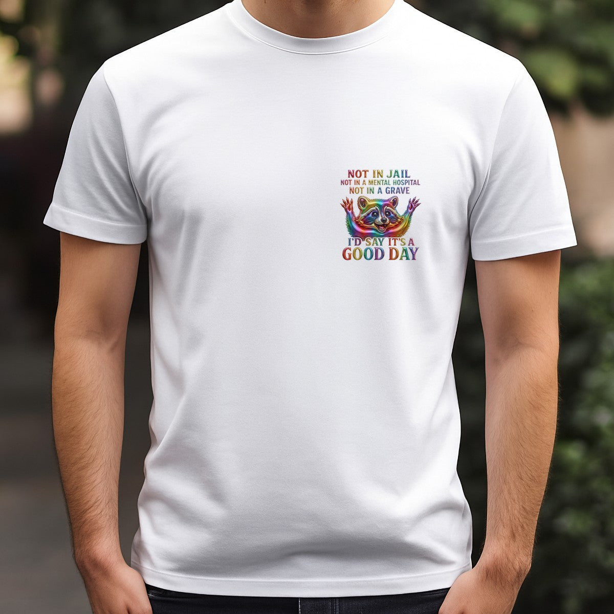 DTF Heat Transfer Iron On Sticker Iron On Heat Transfers Colorful Raccoon Graphic Positive Message for Casual Wear T Shirts Clearance - 5