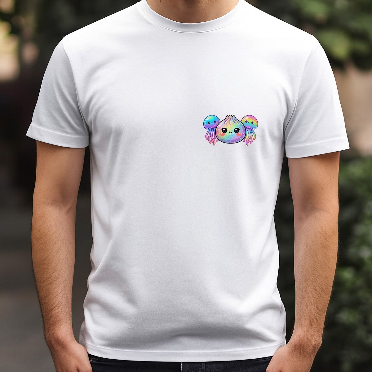 DTF Transfer Kawaii Rainbow Dumpling and Jellyfish Glitter Graphic for T Shirts Hoodies and Tote Bags - 5