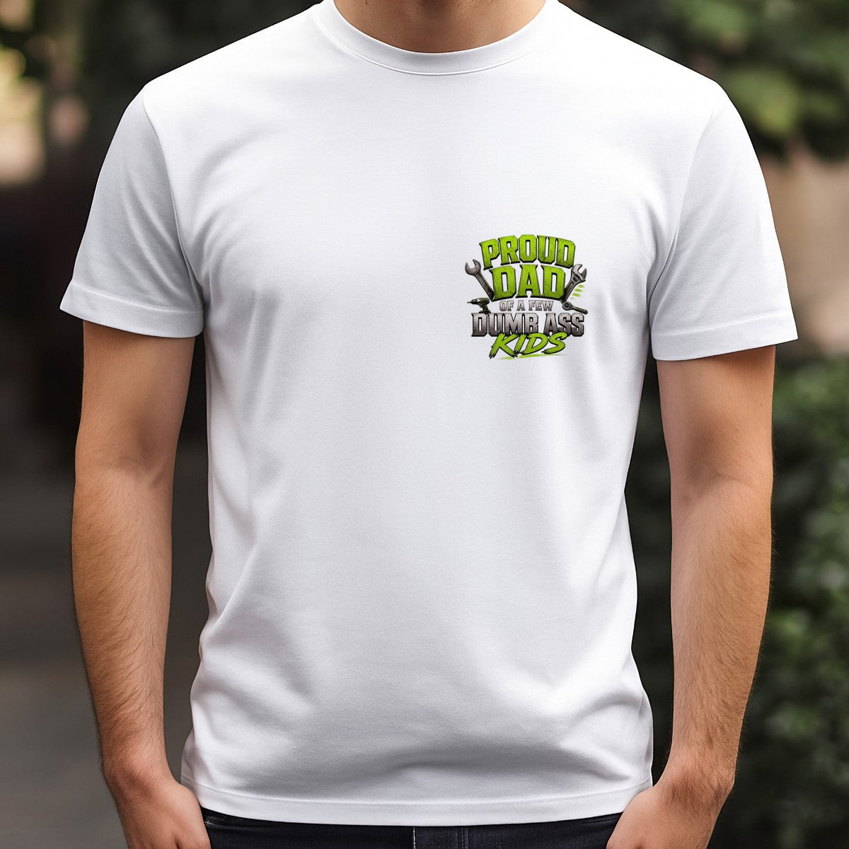 Funny Graphic Transfer Proud Dad Mechanic Quote Grunge Green Wrench Design for T Shirts Hoodies and Gifts - 5