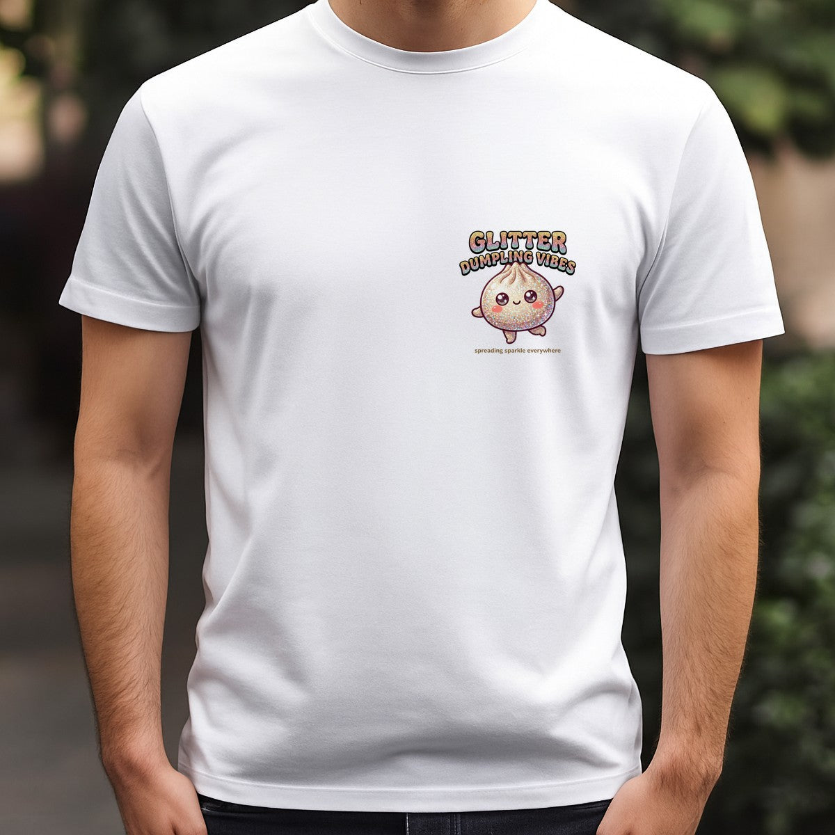 Funny Graphic Transfer Glitter Dumpling Vibes Kawaii Sparkle Quote Design for T Shirts Hoodies and Tote Bags - 5