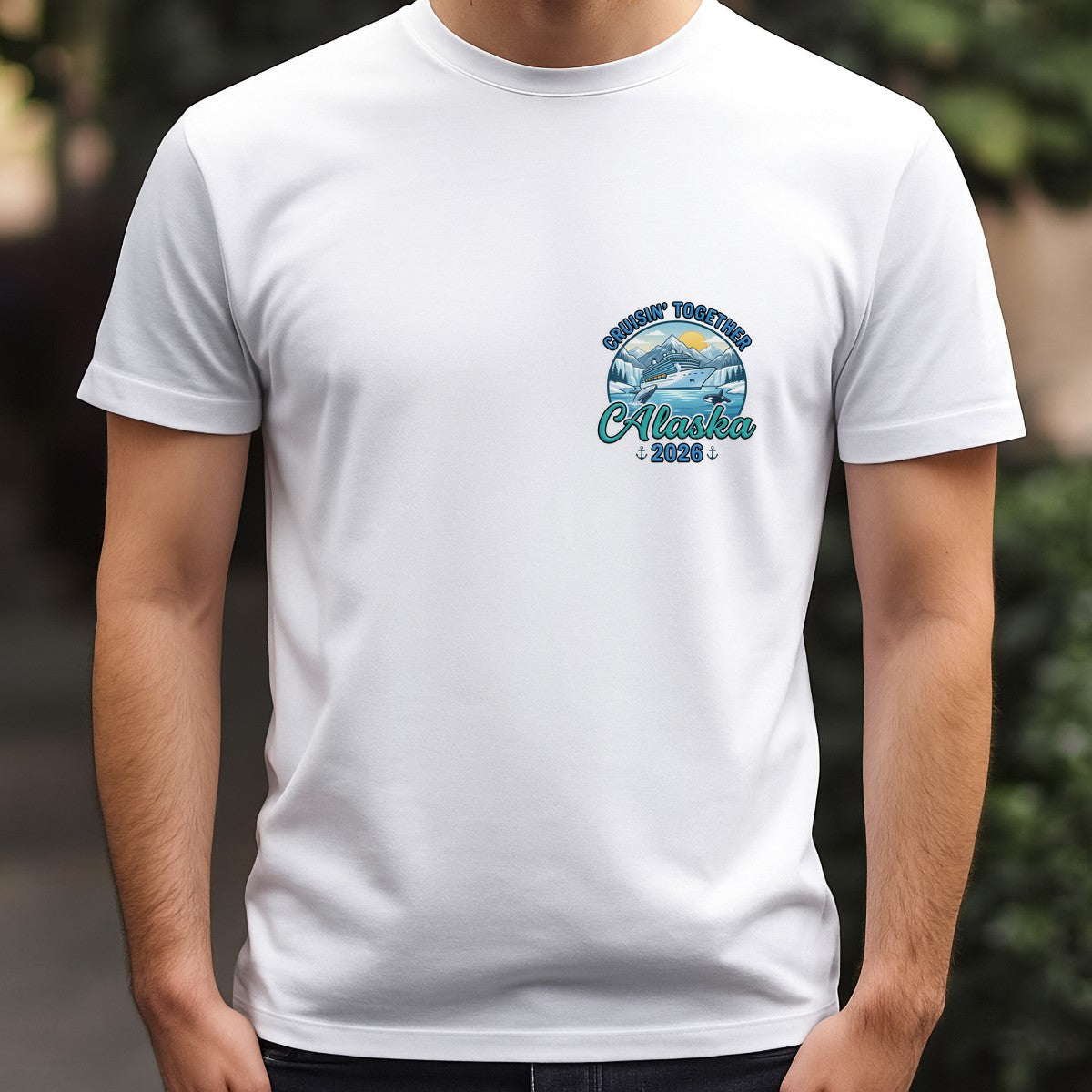 DTF Transfer Cruisin’ Together Alaska 2026 Cruise Ship and Whale Graphic for T Shirts Hoodies and Cruise Trip Apparel - 5