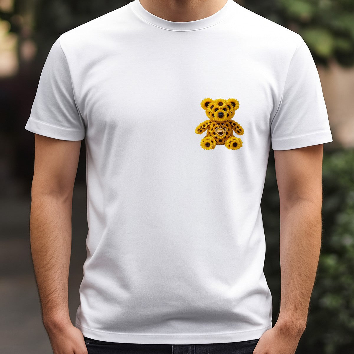 DTF Heat Transfer Hope Sunflower Teddy Bear Heart Pendant Graphic for T Shirts Hoodies and Tote Bags - 5