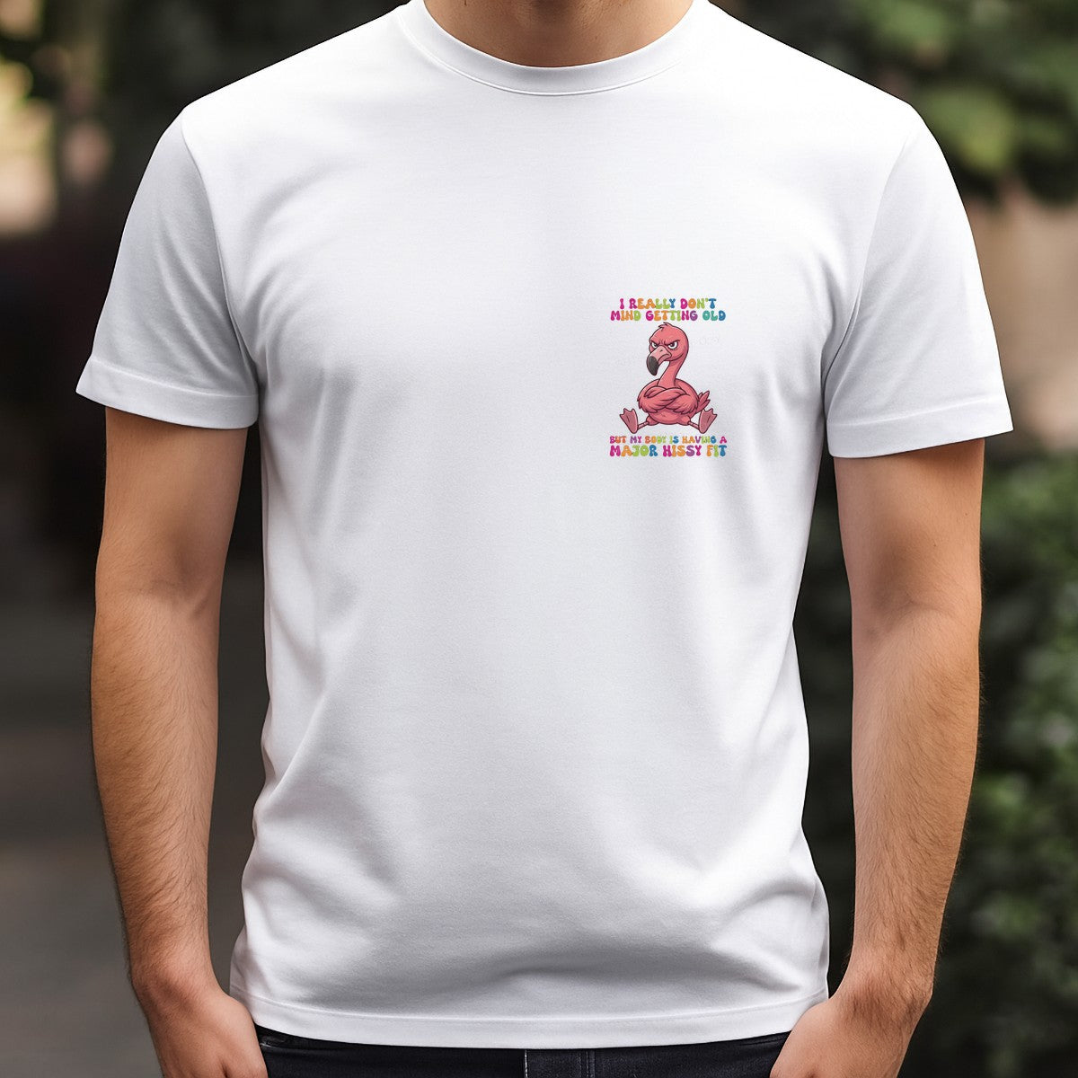 Funny Graphic Transfer Grumpy Flamingo I Really Don’t Mind Getting Old Quote Cartoon Design for T Shirts Hoodies and Gifts - 5