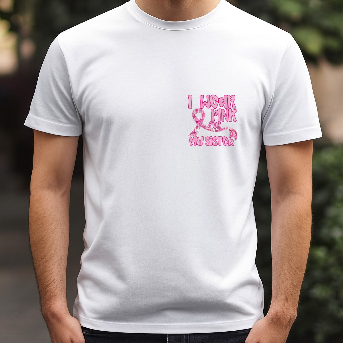 DTF Heat Transfer I Wear Pink For My Sister Ribbon Graphic for T Shirts Hoodies and Tote Bags - 5