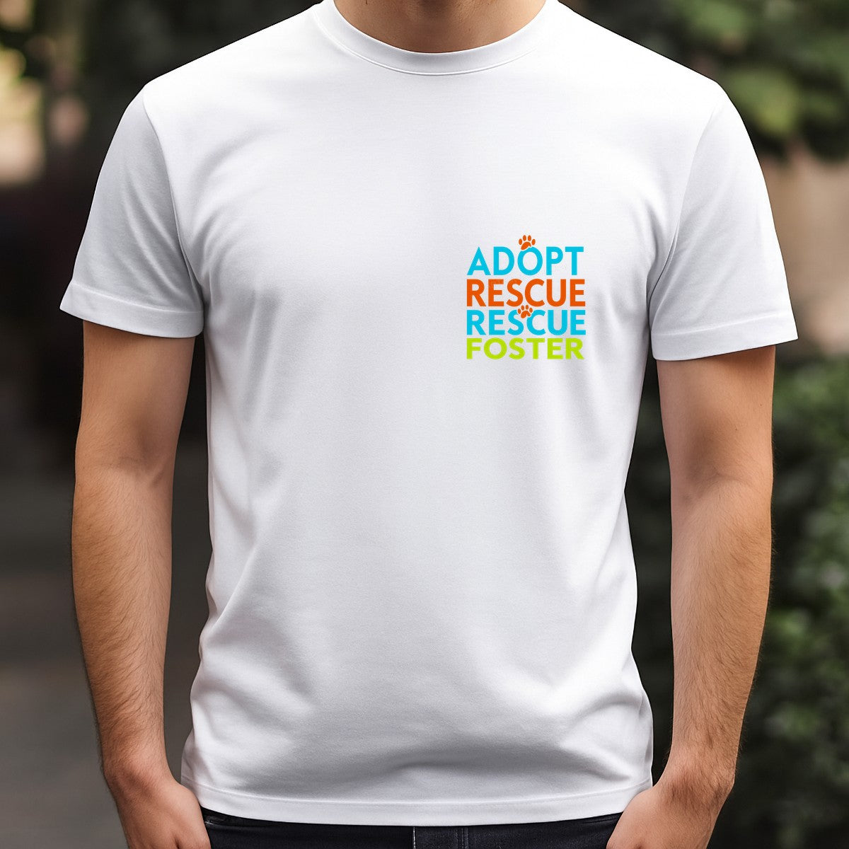 DTF Heat Transfer Adopt Rescue Foster Paw Print Quote Neon Lettering for T Shirts Hoodies and Tote Bags - 5