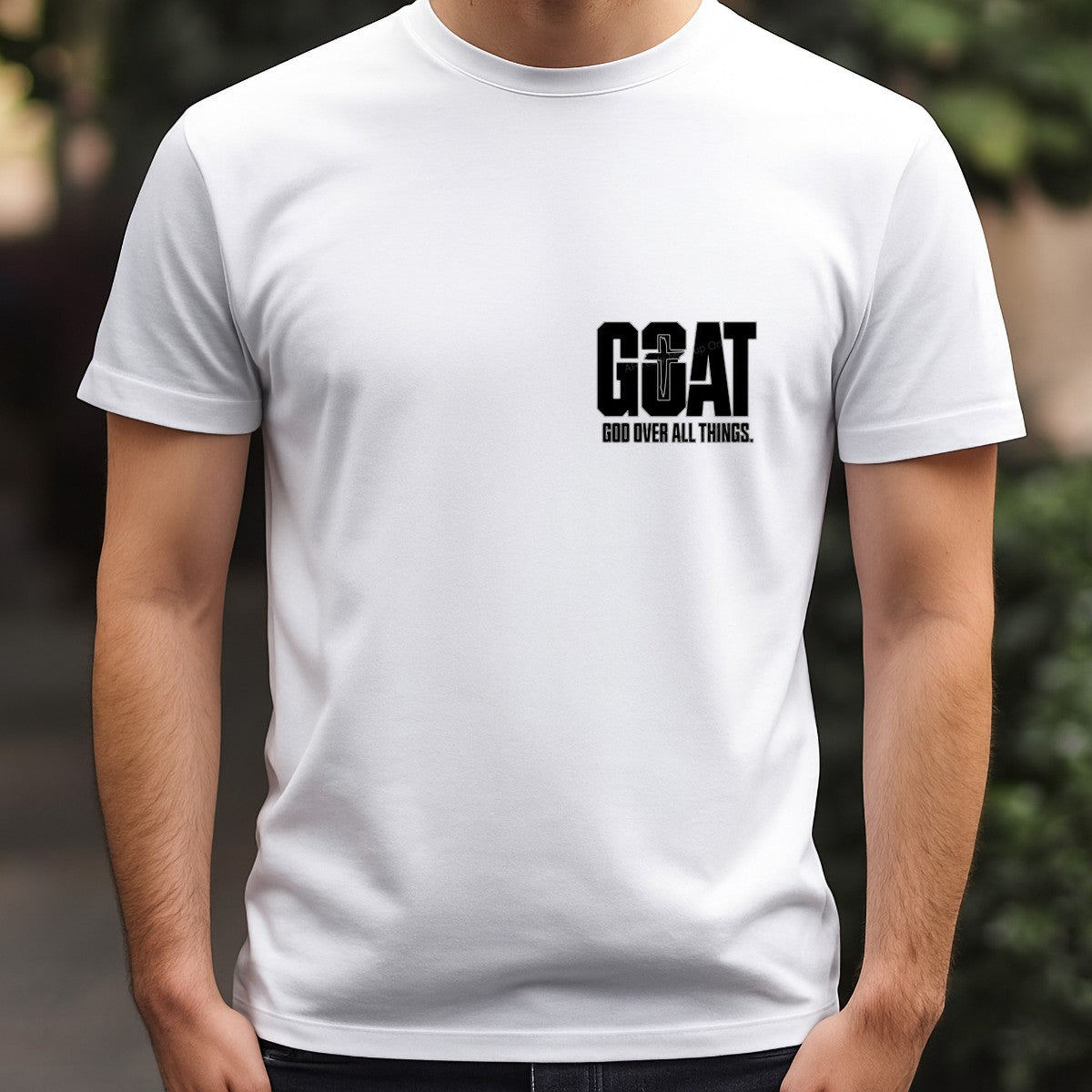Christian Heat Transfer GOAT God Over All Things Cross Graphic for T Shirts Hoodies and Christian Apparel - 5