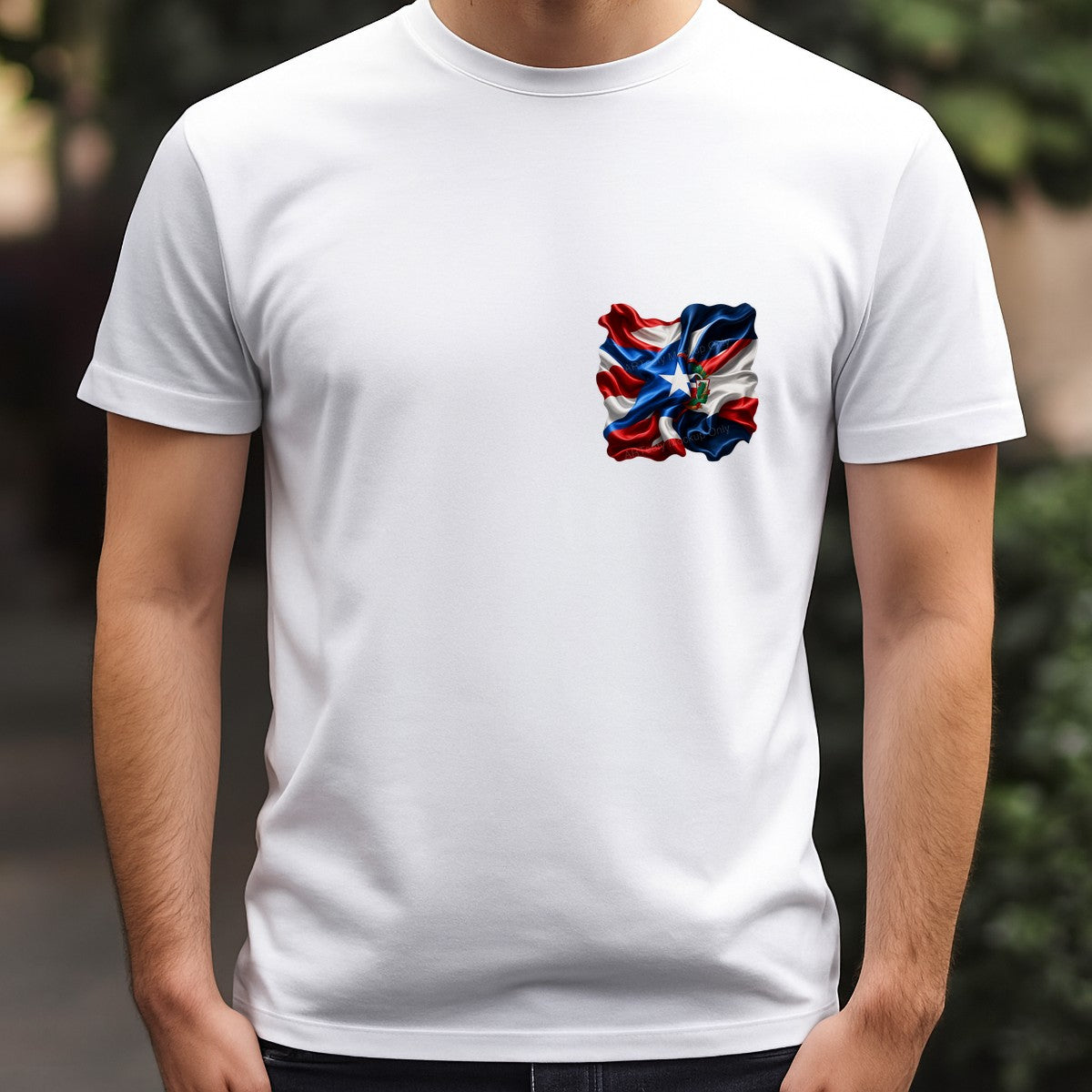 DTF Heat Transfer Puerto Rico Flag with Crest Realistic Waving Fabric Graphic for T Shirts Hoodies and Tote Bags - 5