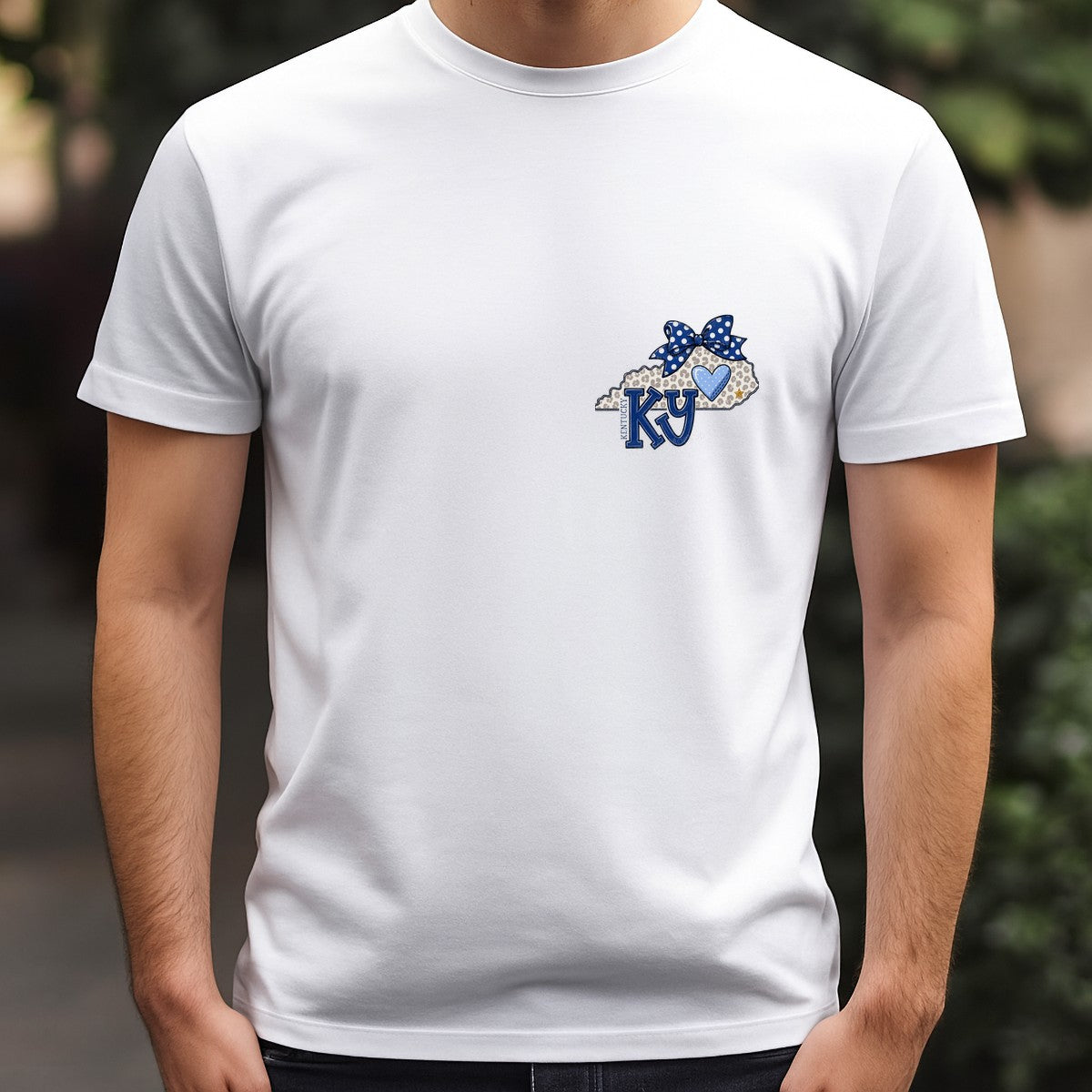 DTF Heat Transfer Kentucky KY State Outline with Polka Dot Bow and Heart Graphic for T Shirts Hoodies and Tote Bags - 5