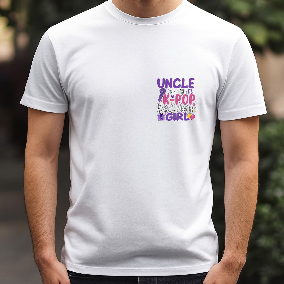 DTF Heat Transfer Uncle of the K Pop Birthday Girl Microphone and Balloons Graphic for T Shirts and Party Gifts - 5