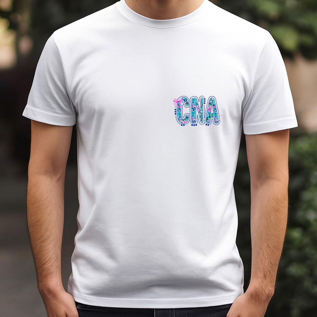 DTF Transfer CNA Floral Letters with Pink Bow Graphic for T Shirts Hoodies and Tote Bags - 5