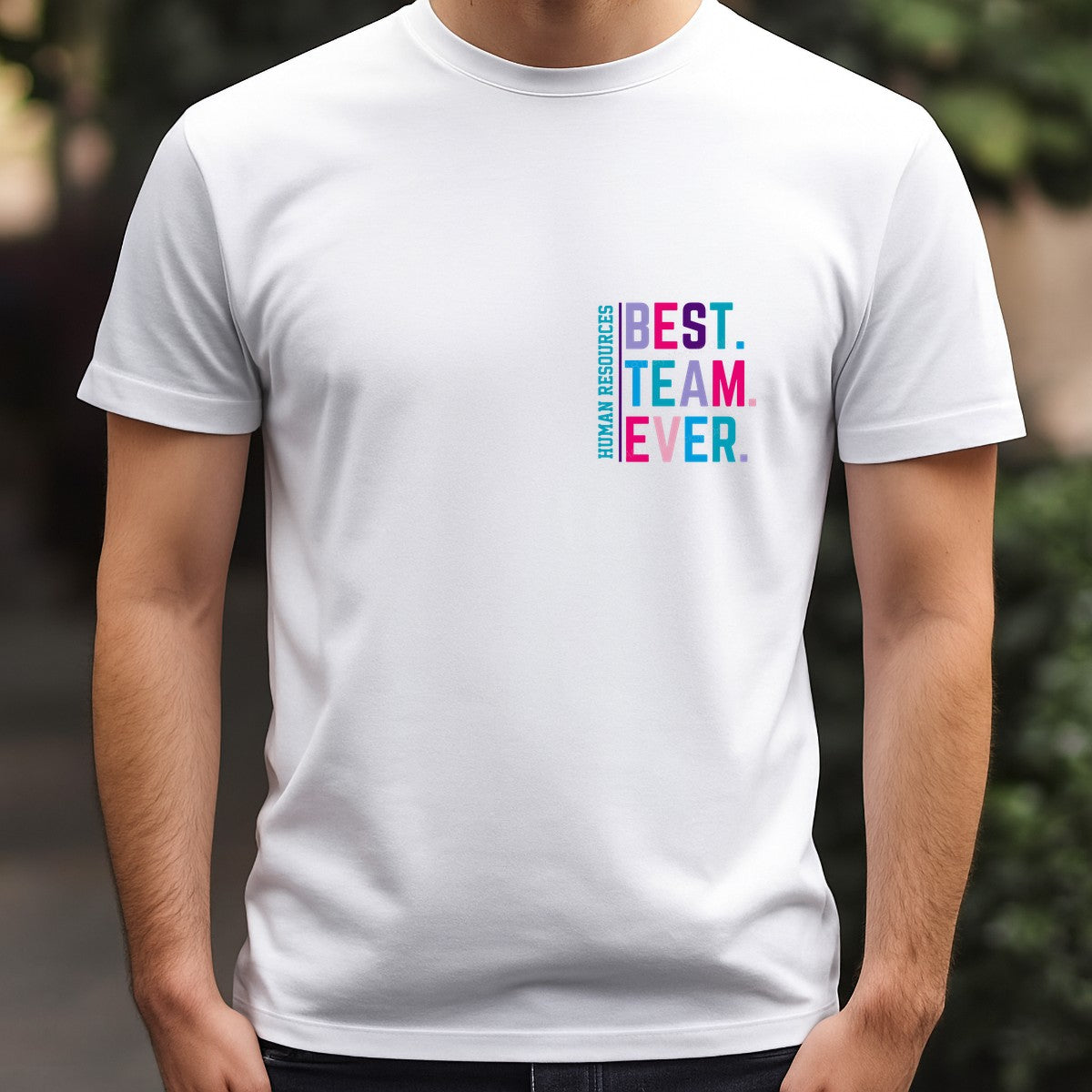 DTF Transfer Human Resources Best Team Ever Colorful Block Letter Graphic for T Shirts Hoodies and Work Apparel - 5