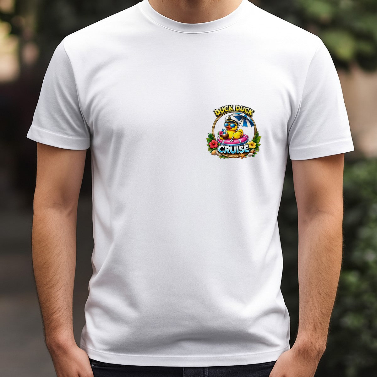 DTF Transfer Duck Duck Cruise Captain Duck Tropical Graphic for Cruise Shirts and Vacation Apparel - 5