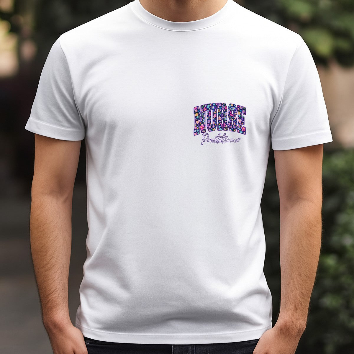 DTF Transfer Nurse Practitioner Floral Block Letter Graphic for T Shirts Hoodies and Gifts - 5