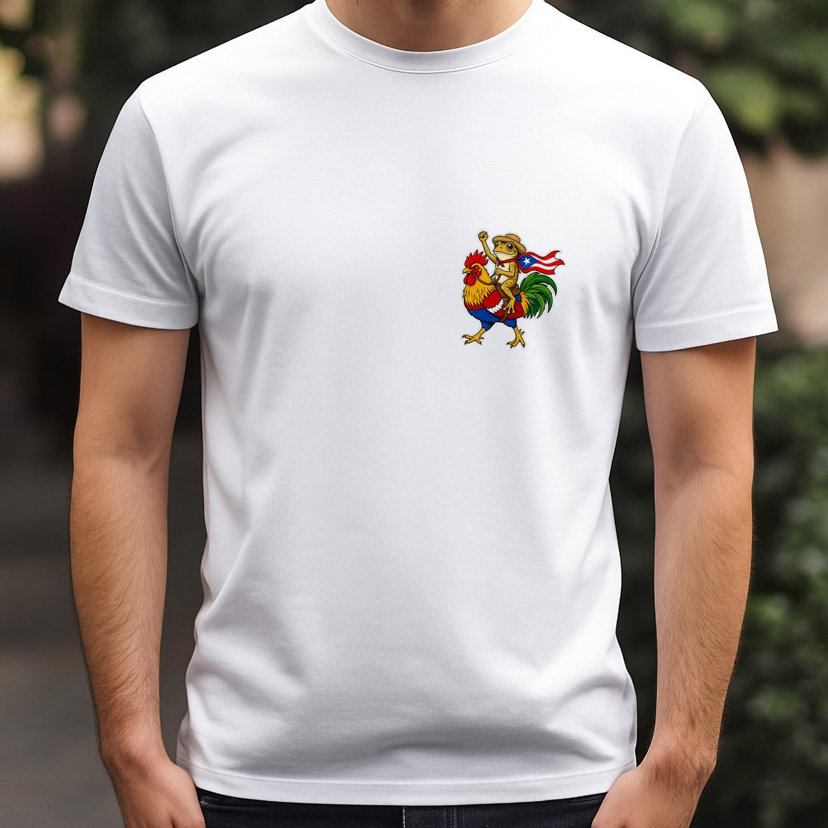 DTF Heat Transfer Puerto Rico Flag Coqui Frog Riding Rooster Cartoon Graphic for T Shirts Hoodies and Tote Bags - 5