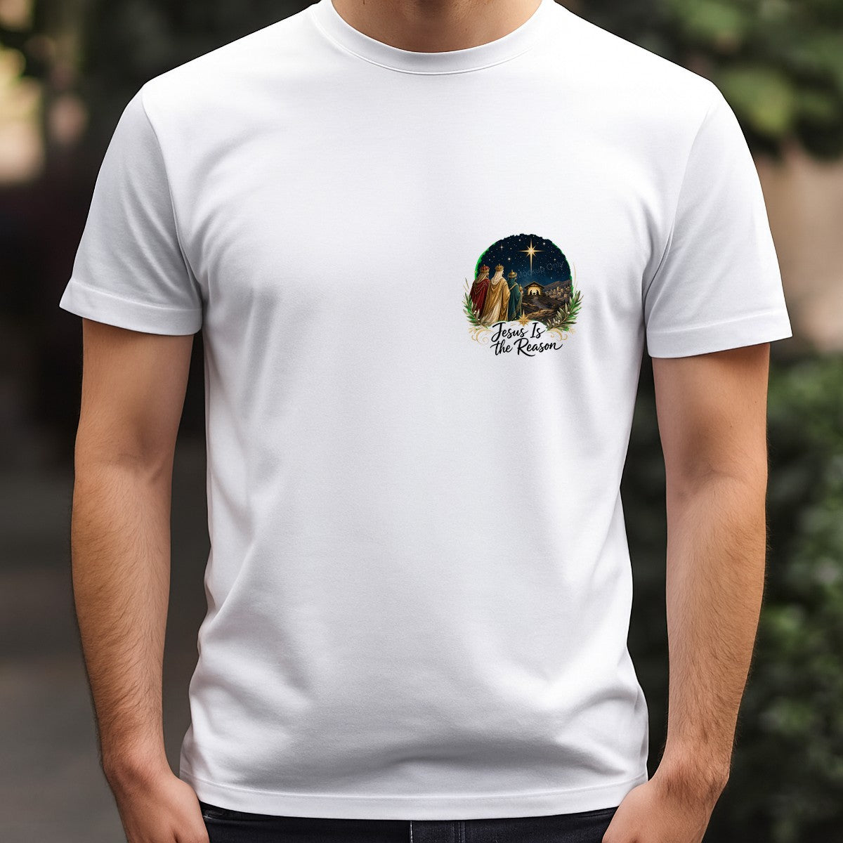 Christian Heat Transfer Jesus Is the Reason Nativity and Wise Men Graphic for Christmas Shirts and Hoodies - 5