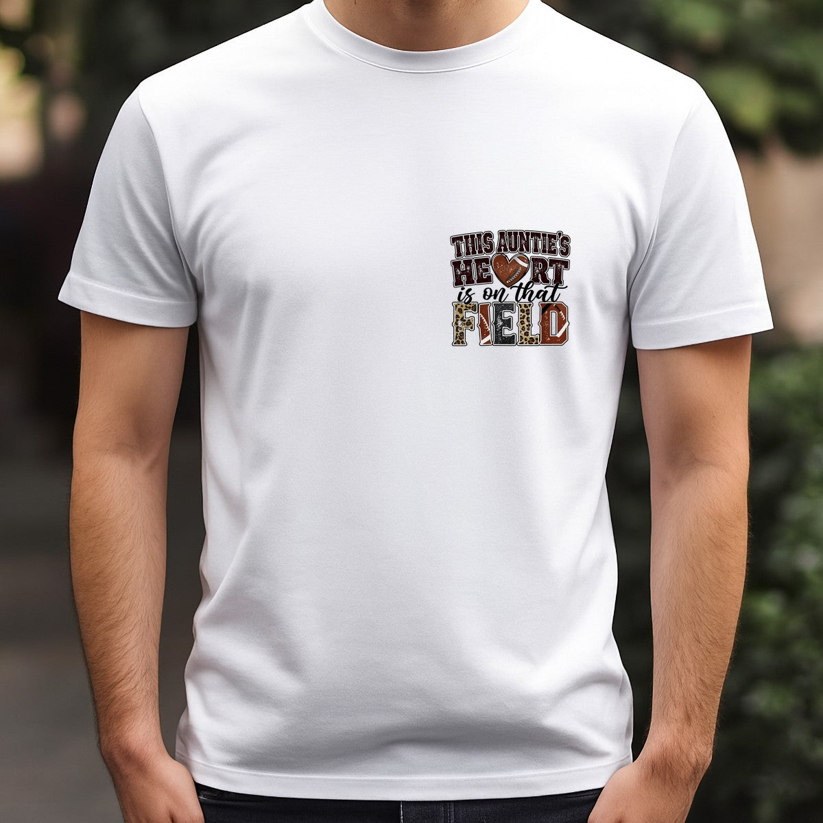 DTF Transfer This Auntie’s Heart Is On That Field Football Leopard Print Graphic for T Shirts Hoodies and Game Day Apparel - 5