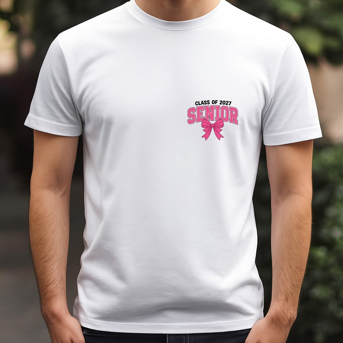 DTF Transfer Class of 2027 Senior Pink Bow Graphic for T Shirts Hoodies and Tote Bags - 5