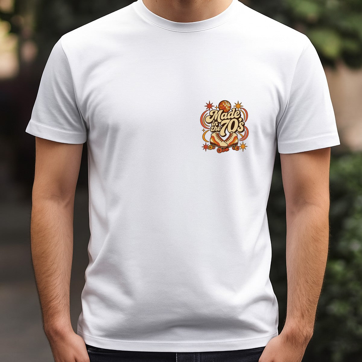DTF Heat Transfer Made in the 70s Retro Roller Skate Disco Graphic for T Shirts Hoodies and Tote Bags - 5