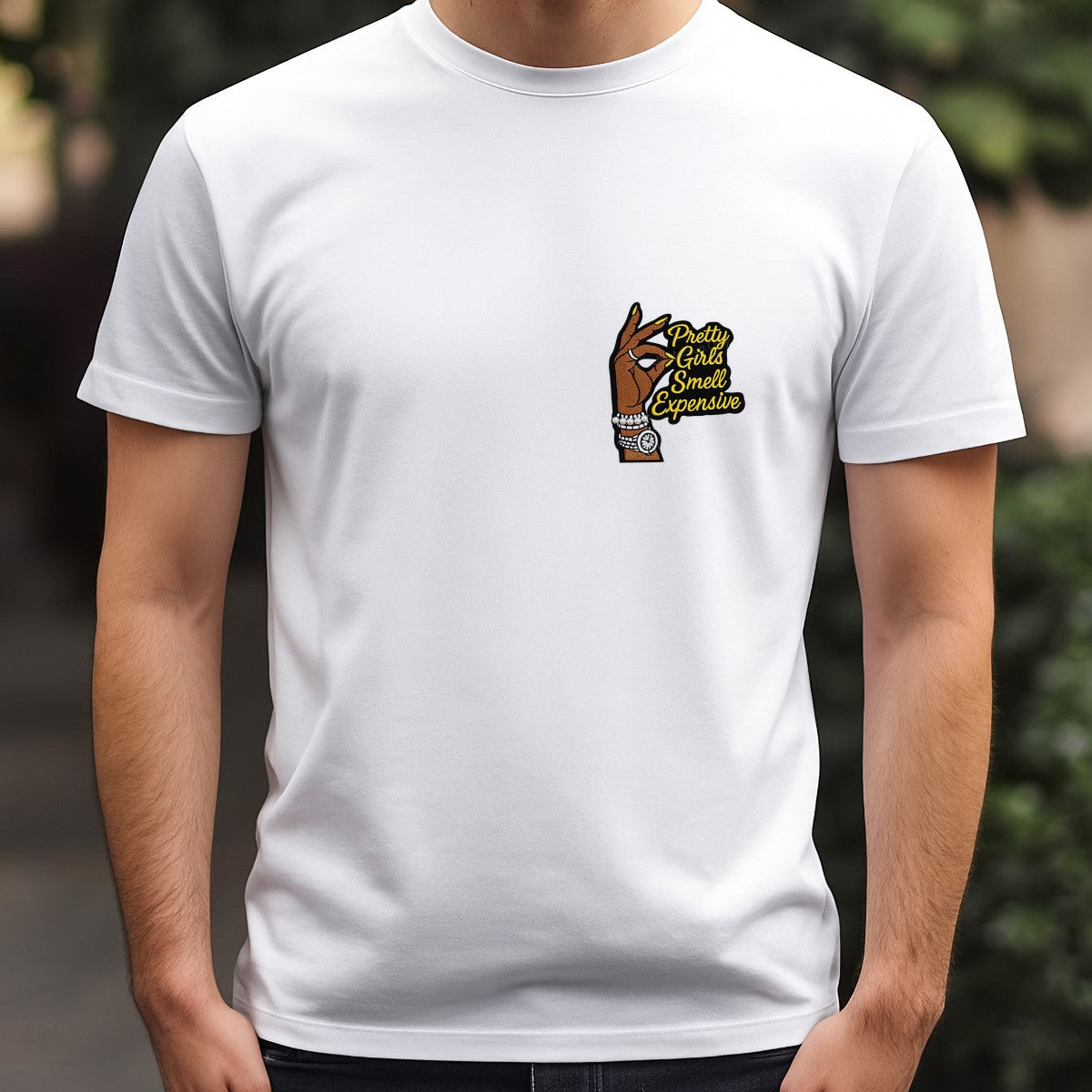 Heat Transfer Patch Pretty Girls Smell Expensive Hand with Jewelry Graphic for T Shirts Hoodies and Tote Bags - 5