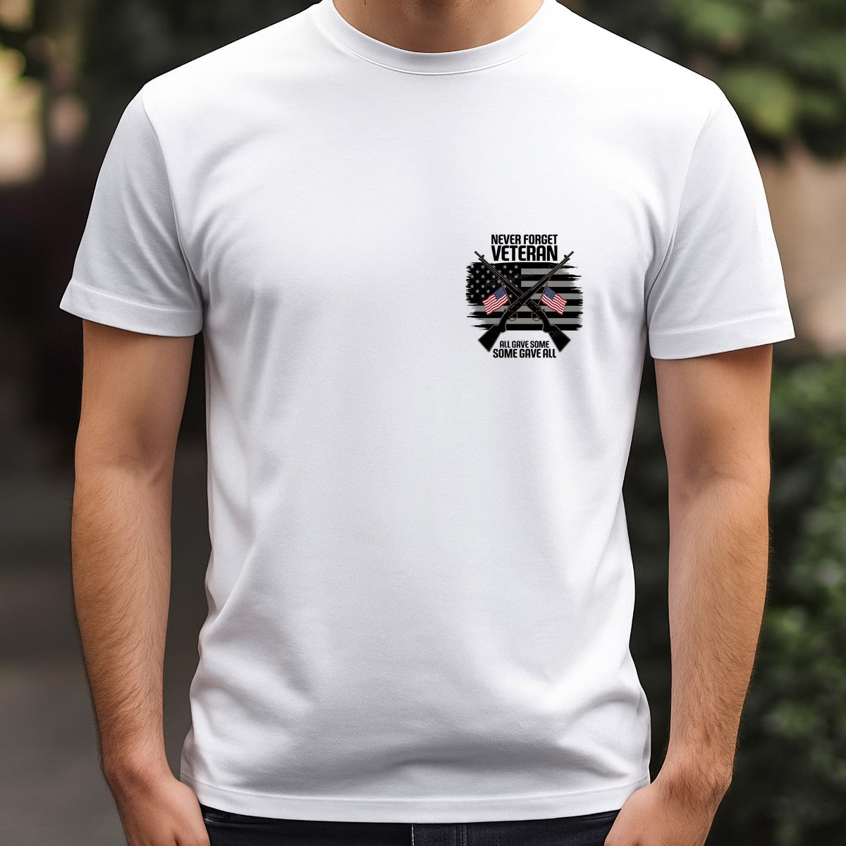 DTF Transfer Never Forget Veteran All Gave Some Quote with American Flag and Rifles for T Shirts Hoodies and Patriotic Apparel - 5