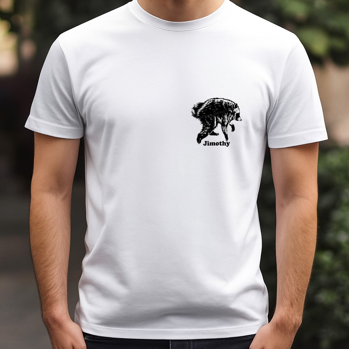 DTF Heat Transfer Jimothy Raccoon Silhouette Graphic for T Shirts Hoodies and Tote Bags - 5