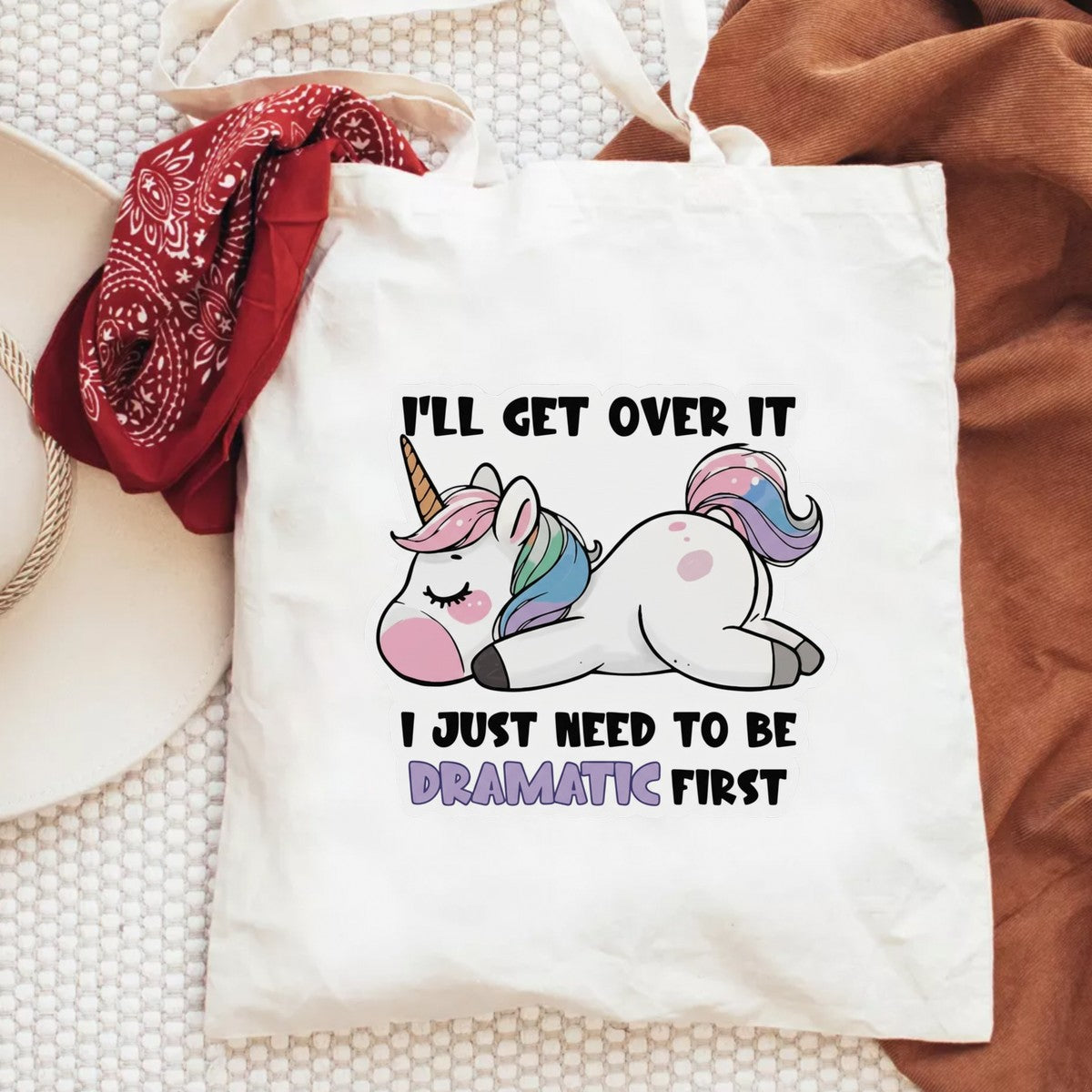 DTF Heat Transfer Iron On Sticker Cute Sleeping Unicorn with Rainbow Mane and Funny Quote for Apparel DIY T Shirts Hoodies Bags and Home Decor - 6