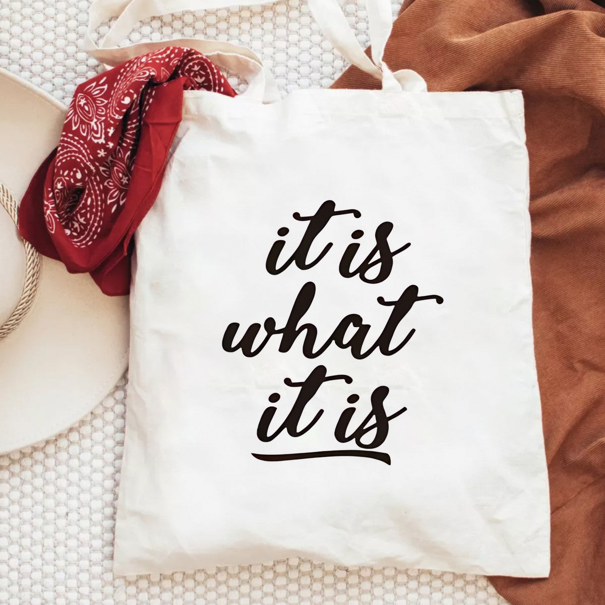 DTF Heat Transfer Iron On Sticker It Is What It Is Bold Lettering for Apparel Tote Bags Jackets and Home Decor - 6