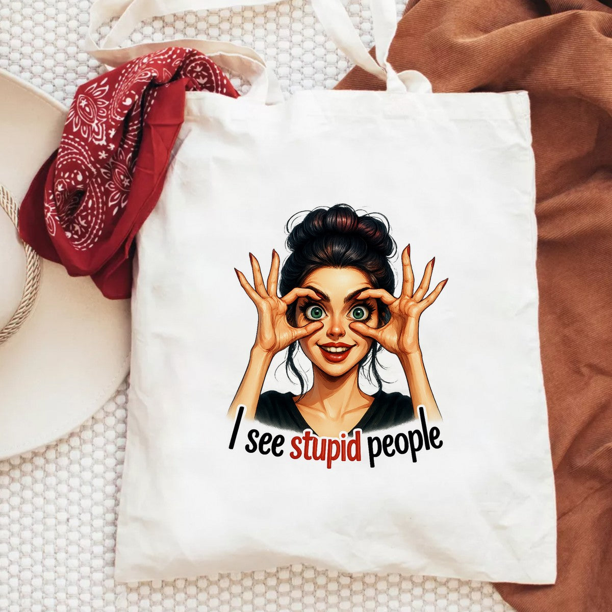 DTF Heat Transfer Iron On Sticker I See Stupid People Funny Graphic for Halloween Decorations T Shirts Hoodies Bags and Home Decor - 6